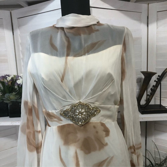 Vintage 70s Victorian Lace Maxi Dress Union Made S M - Picture 4 of 10